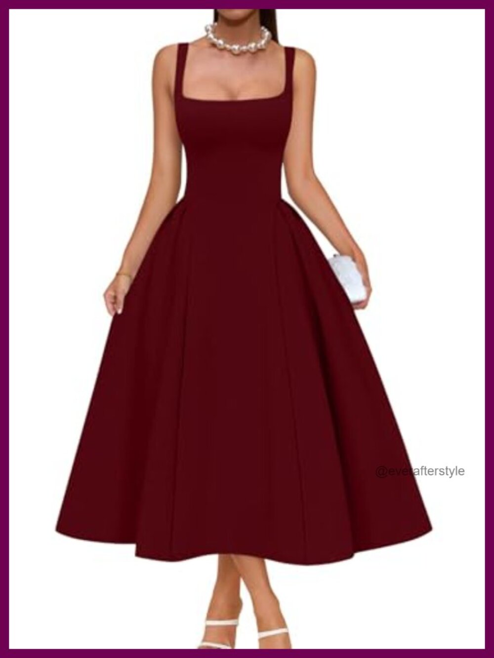 Swing A Line Midi Dress Wedding Guest Party